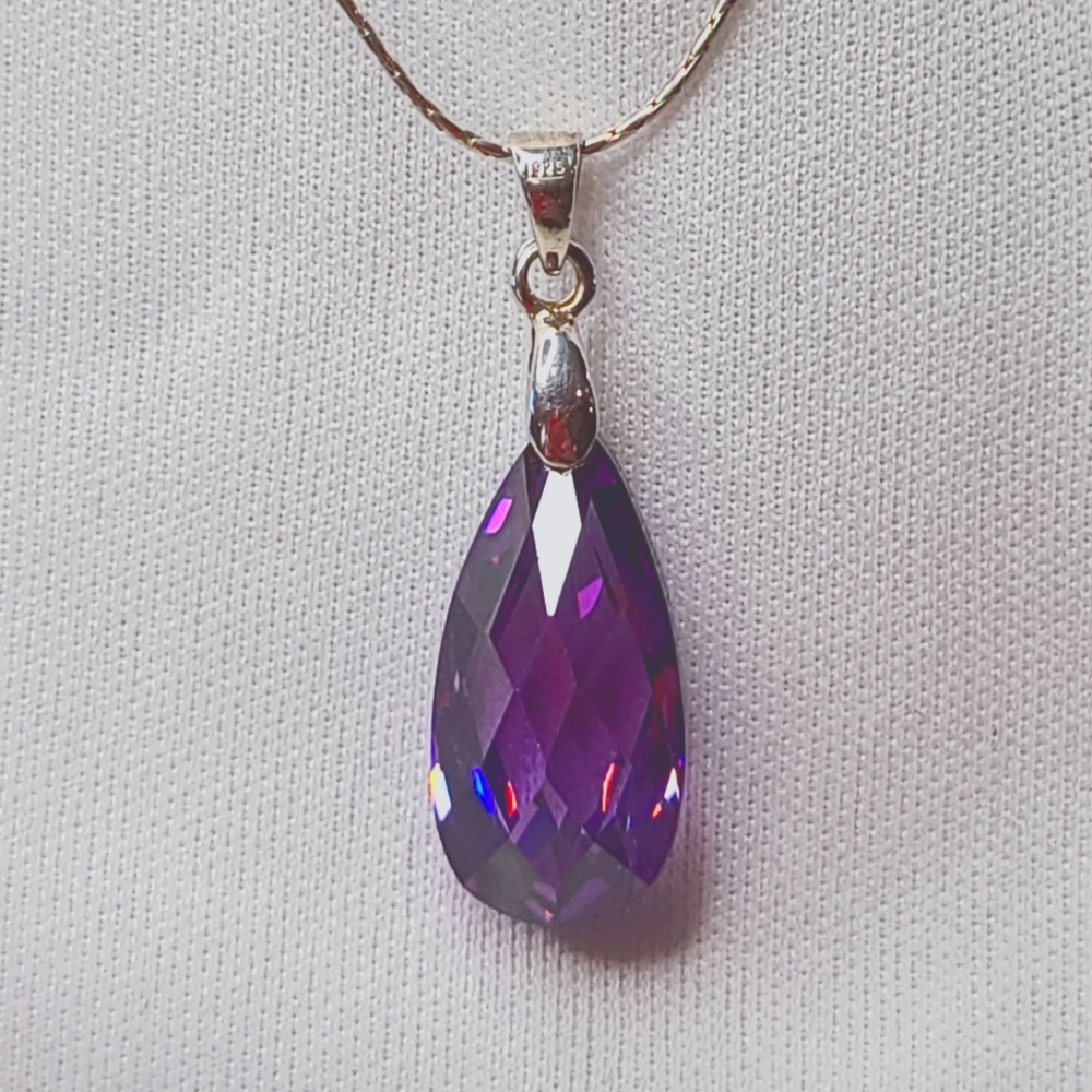 Amethyst Tear Drop Necklace